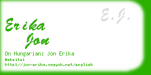 erika jon business card